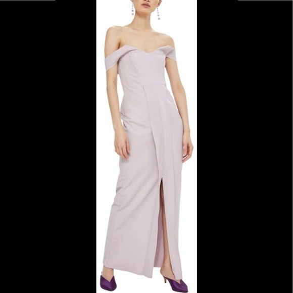 Topshop Lavender Crepe Bandeau Column Dress, sz12 - Picture 3 of 9
